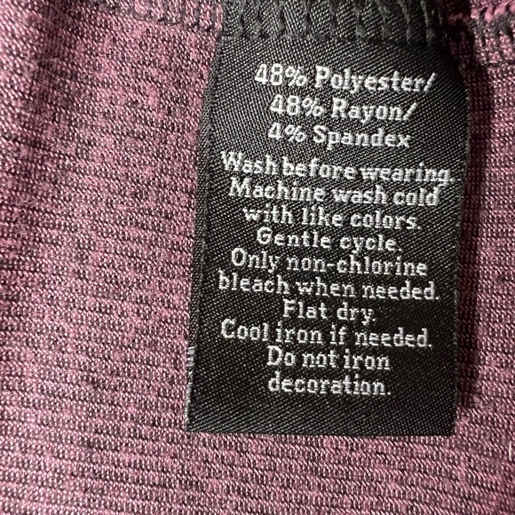 Rock & Republic Purple Striped Tee Button Front Tie Scoop Neck Side Slit Size S - Picture 6 of 8